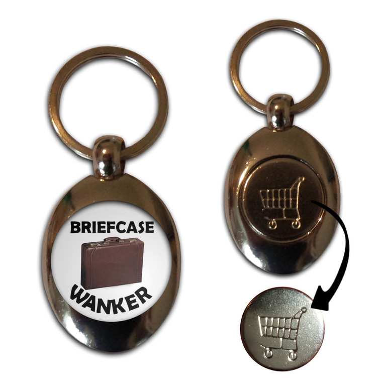 Briefcase W*nker - Silver £1/€1 Shopping Key Ring