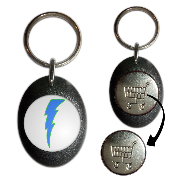 Lightning Bolt Blue - Shopping Trolley Key Ring