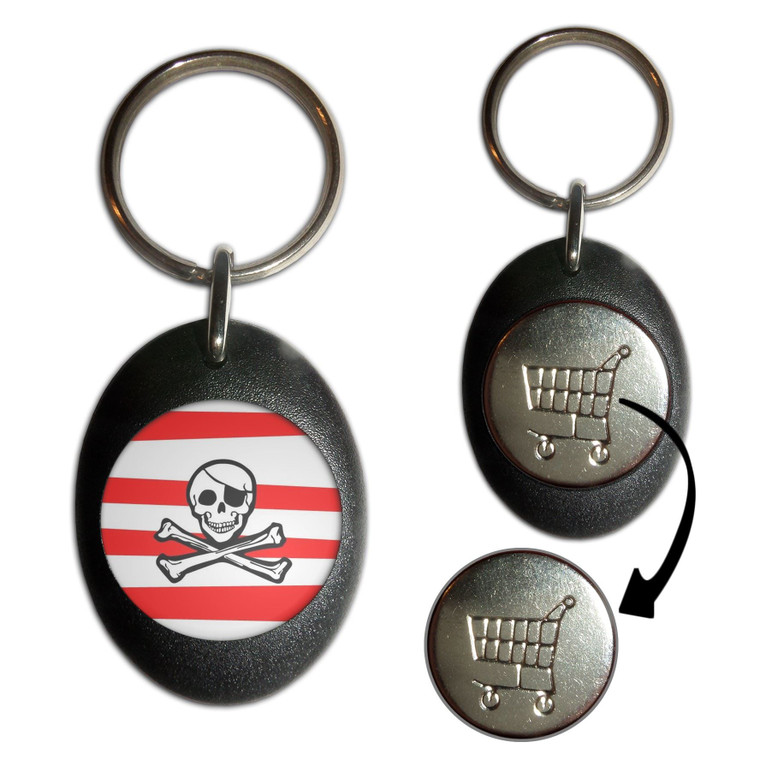 Jolly Roger Stripey - Shopping Trolley Key Ring