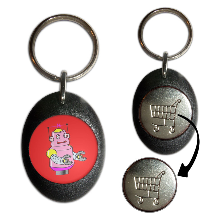 Red Girl Robot - Shopping Trolley Key Ring