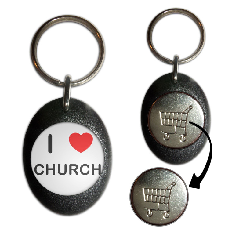 I love Church - Shopping Trolley Key Ring