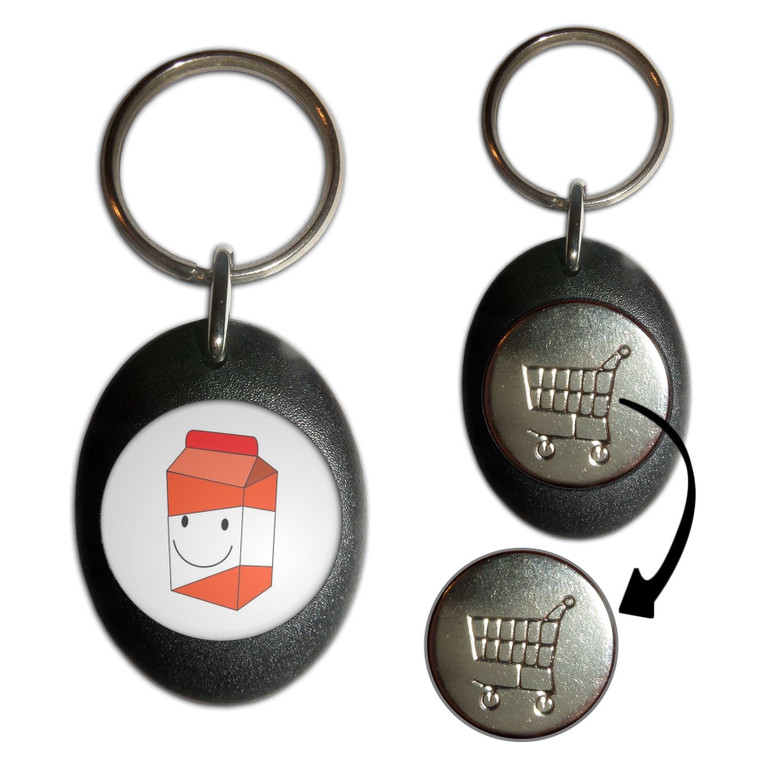 Orange Juice Carton - Shopping Trolley Key Ring