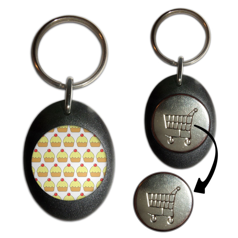 Cupcake Pattern - Shopping Trolley Key Ring