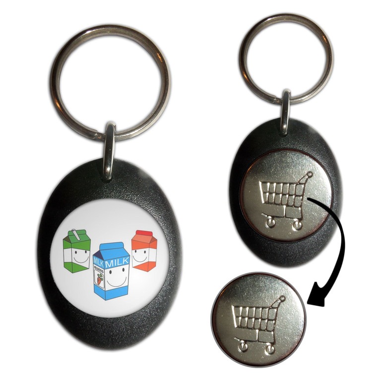 Milk & Juice Cartons - Shopping Trolley Key Ring