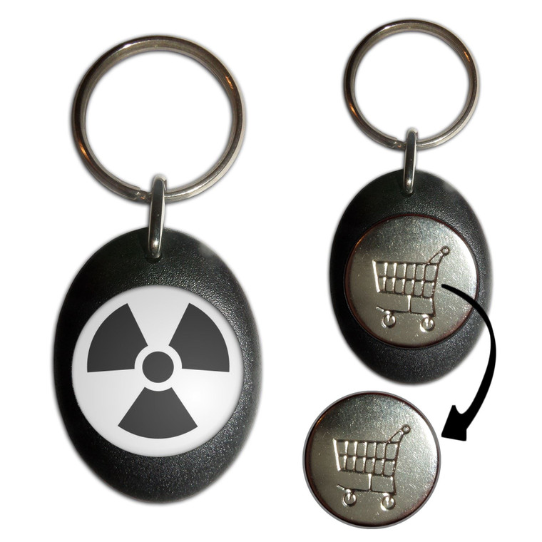 Black Nuclear Symbol - Shopping Trolley Key Ring