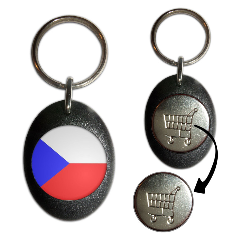 Czech Republic Flag - Shopping Trolley Key Ring