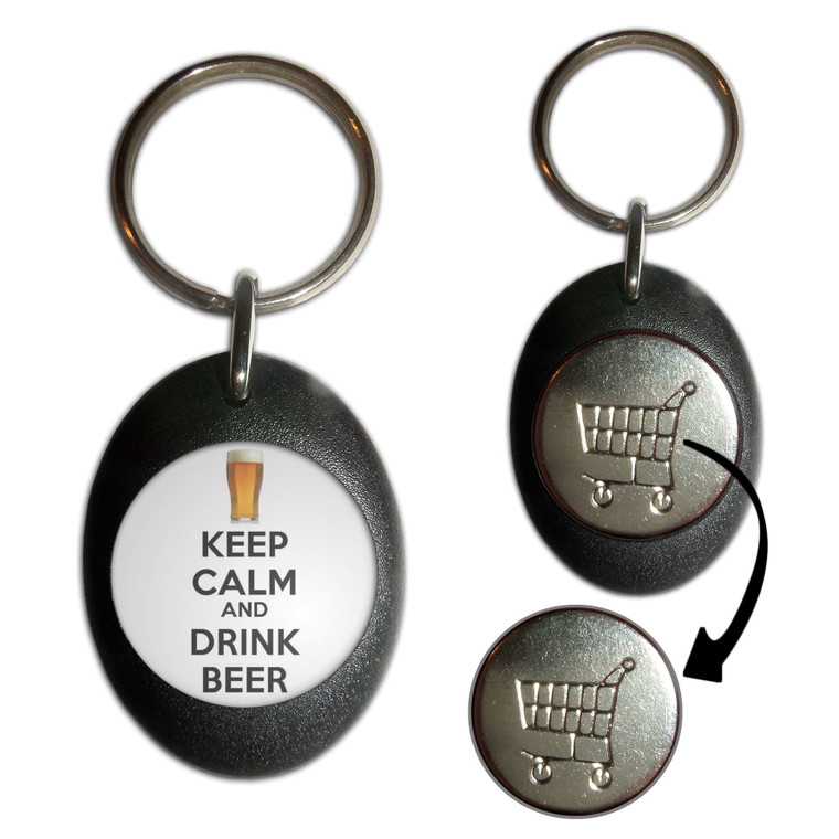 Keep Calm and Drink Beer - Shopping Trolley Key Ring