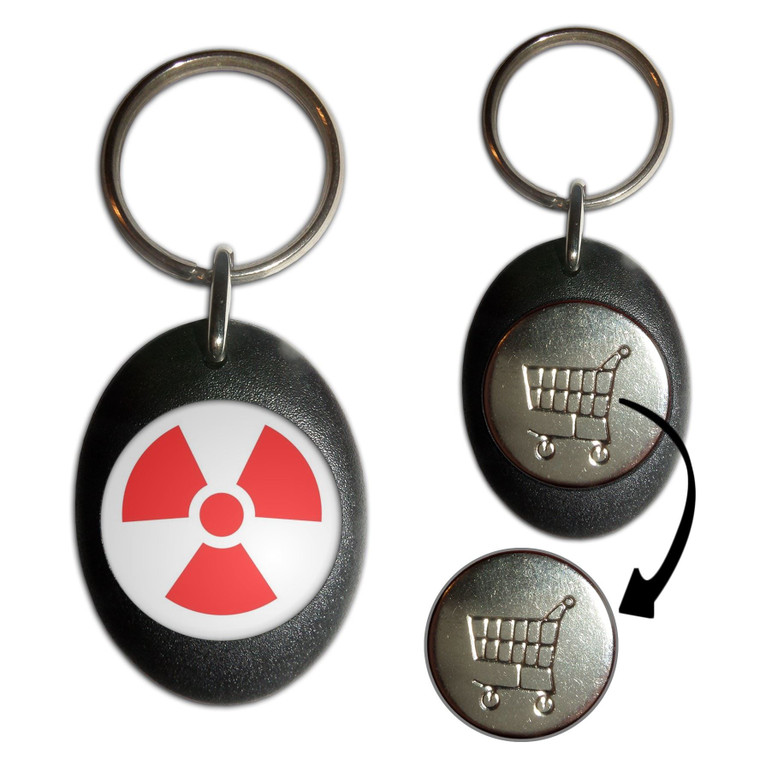 Red Nuclear Symbol - Shopping Trolley Key Ring