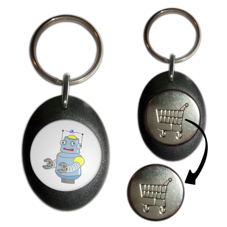 White Boy Robot - Shopping Trolley Key Ring