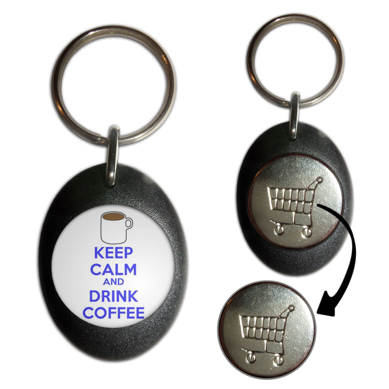 Keep Calm and Drink Coffee - Shopping Trolley Key Ring