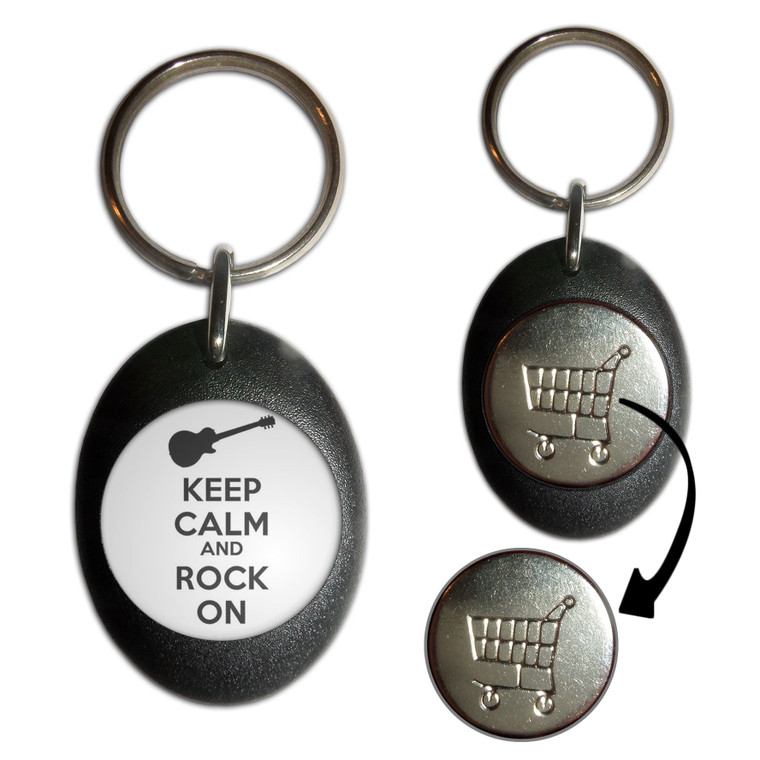 Keep Calm and Rock On - Shopping Trolley Key Ring