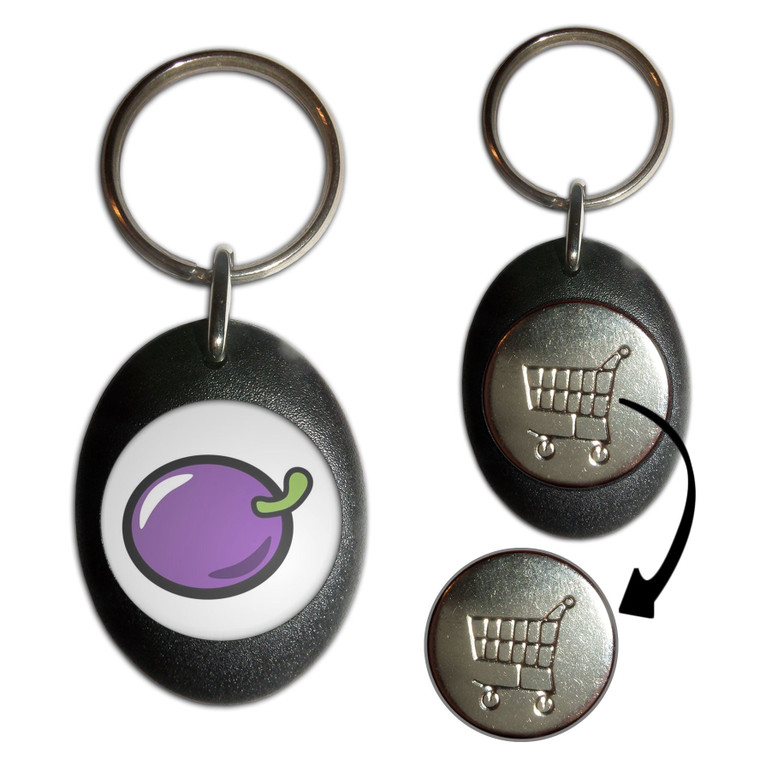 Fruit Machine Plum - Shopping Trolley Key Ring