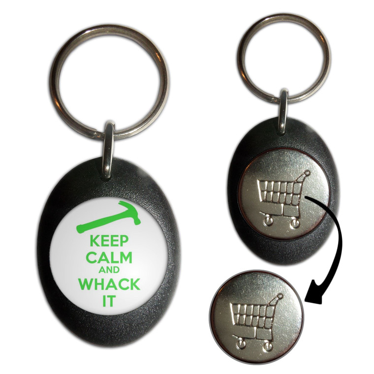 Keep Calm and Whack It - Shopping Trolley Key Ring