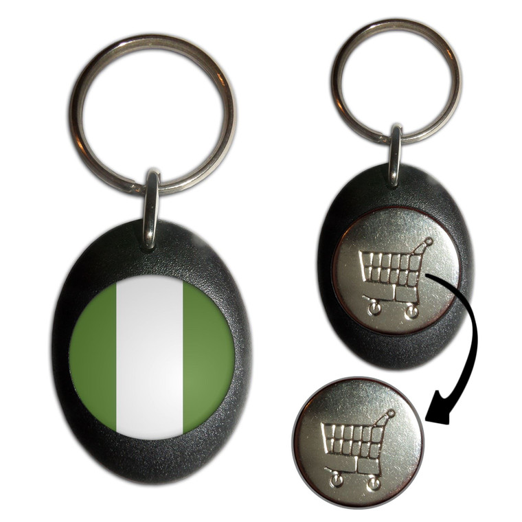 Nigeria Flag - Shopping Trolley Key Ring