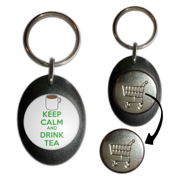 Keep Calm and Drink Tea - Shopping Trolley Key Ring