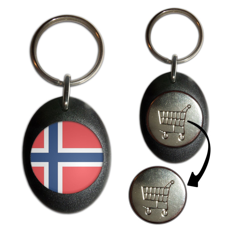 Norway Flag - Shopping Trolley Key Ring