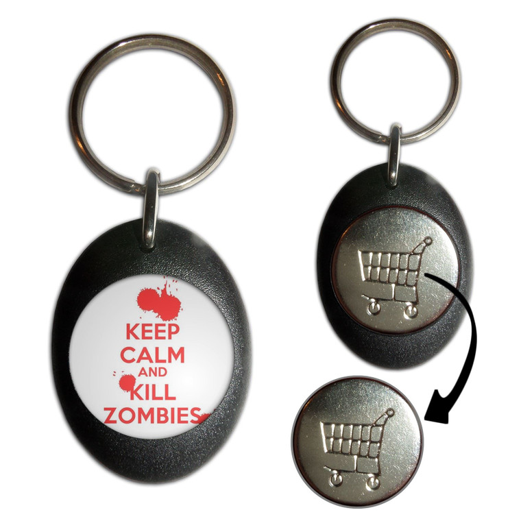 Keep Calm and Kill Zombies - Shopping Trolley Key Ring