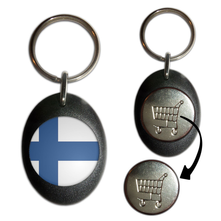 Finland Flag - Shopping Trolley Key Ring