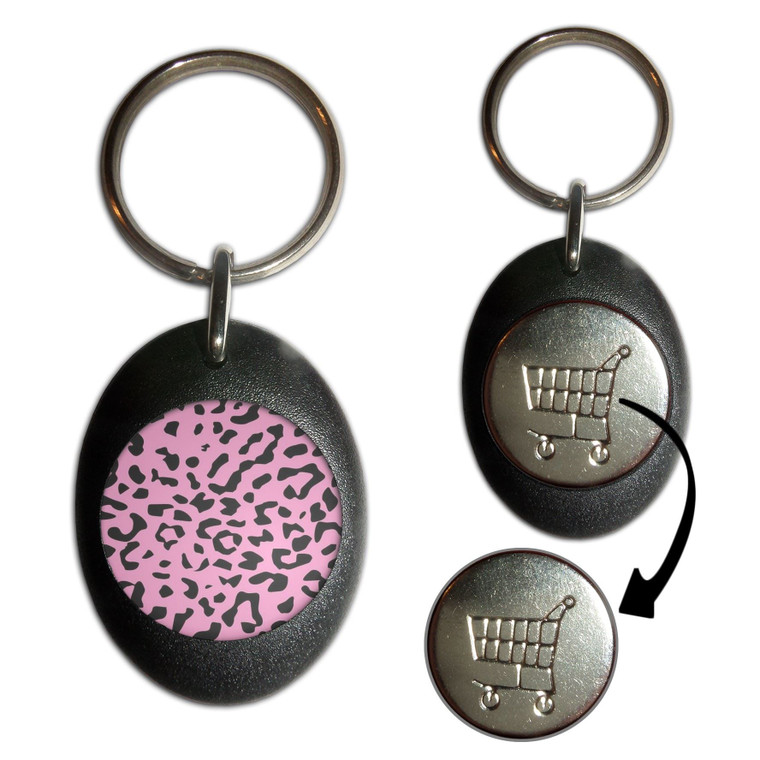 Pink Leopard Print - Shopping Trolley Key Ring