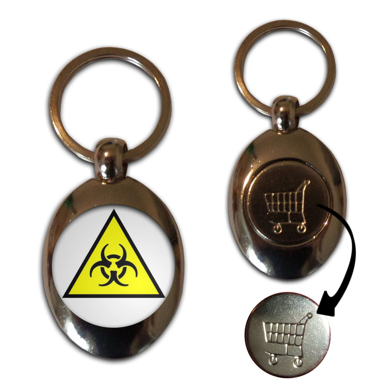 Biohazard - Silver £1/€1 Shopping Key Ring