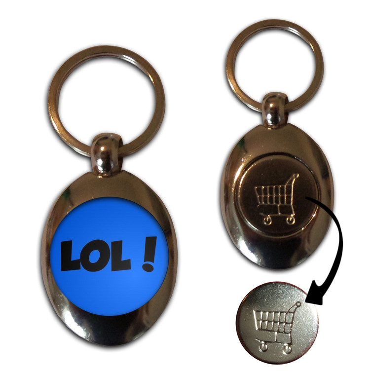 LOL! Laugh Out Loud! - Silver £1/€1 Shopping Key Ring