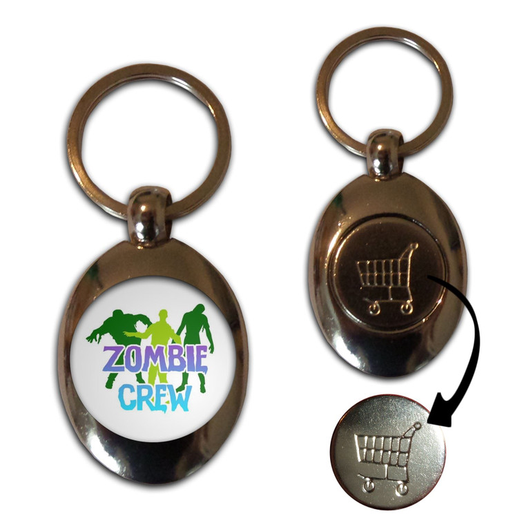 Zombie Crew - Silver £1/€1 Shopping Key Ring