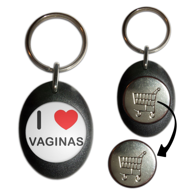 I Love Vaginas - Shopping Trolley Key Ring