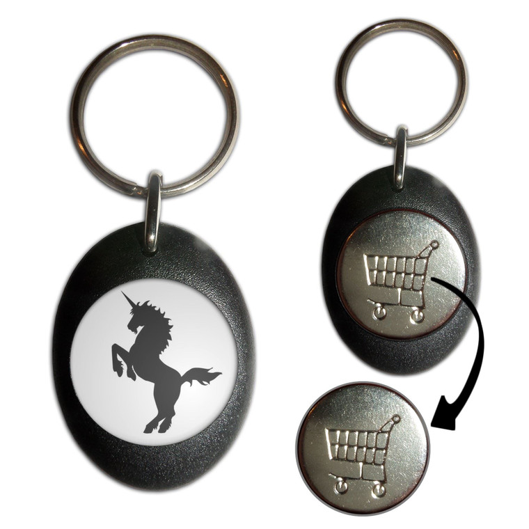 Unicorn Silhouette - Shopping Trolley Key Ring