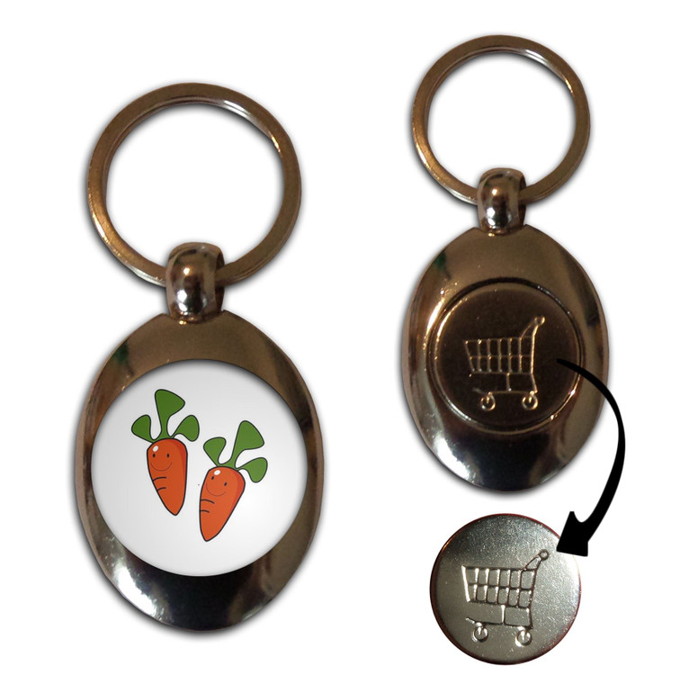 Carrots - Silver £1/€1 Shopping Key Ring