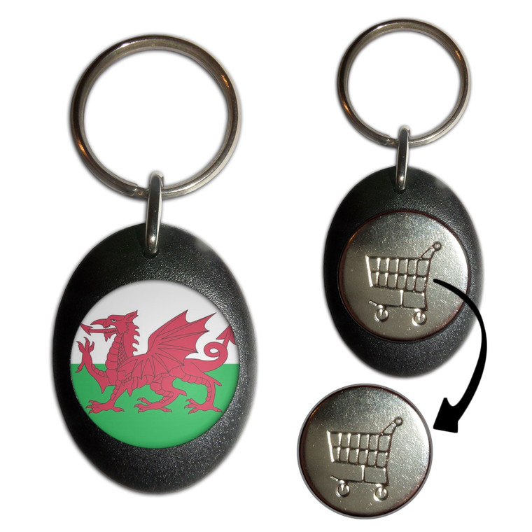 Wales Flag - Shopping Trolley Key Ring