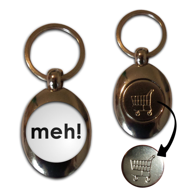 Meh - Silver £1/€1 Shopping Key Ring