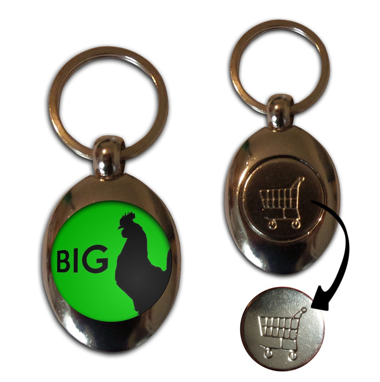 Big C*ck - Silver £1/€1 Shopping Key Ring