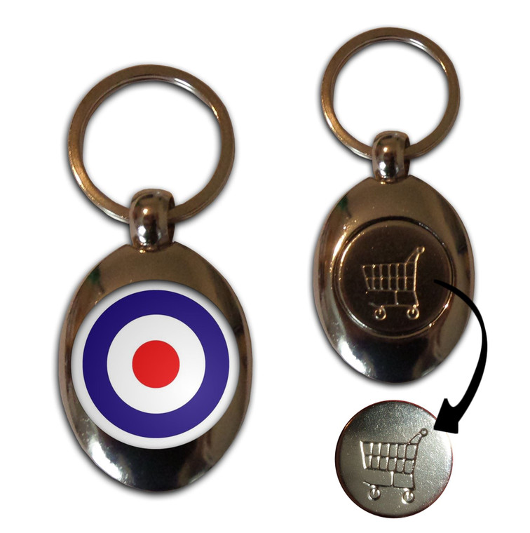 MOD - Silver £1/€1 Shopping Key Ring