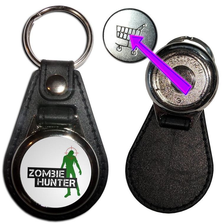 Zombie Hunter - Hidden £1/€1 Shopping Token Medallion Key Ring