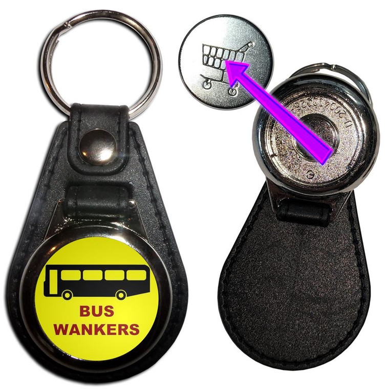 Bus W*nkers - Hidden £1/€1 Shopping Token Medallion Key Ring
