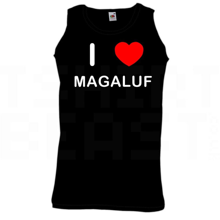 I Love Heart Magaluf - Quality Printed Cotton Gym Vest