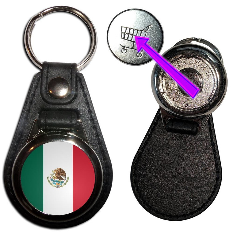 Mexico Flag - Hidden £1/€1 Shopping Token Medallion Key Ring
