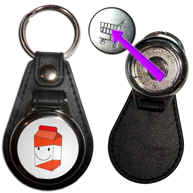 Orange Juice Carton - Hidden £1/€1 Shopping Token Medallion Key Ring
