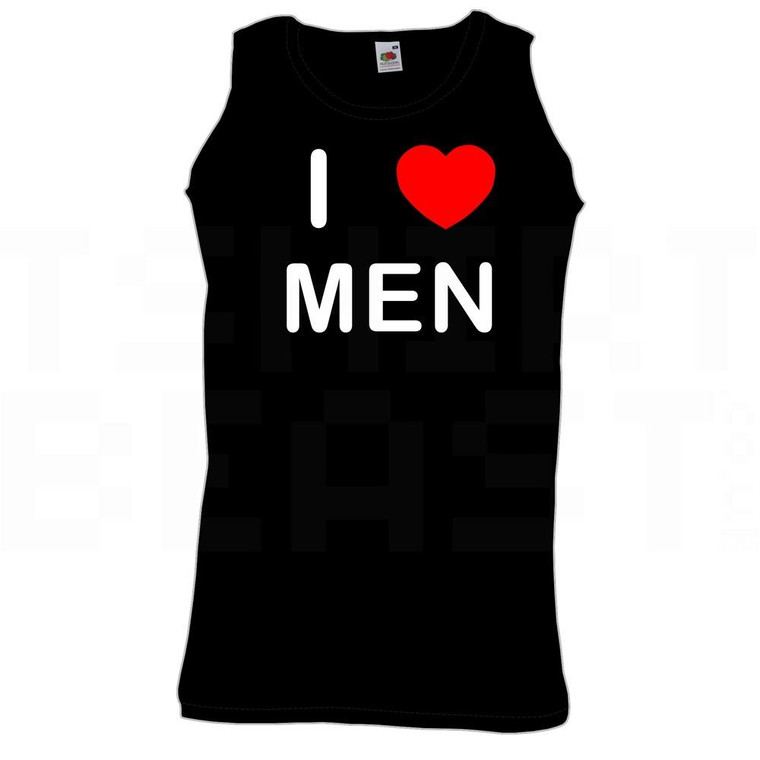 I Love Heart Men - Quality Printed Cotton Gym Vest