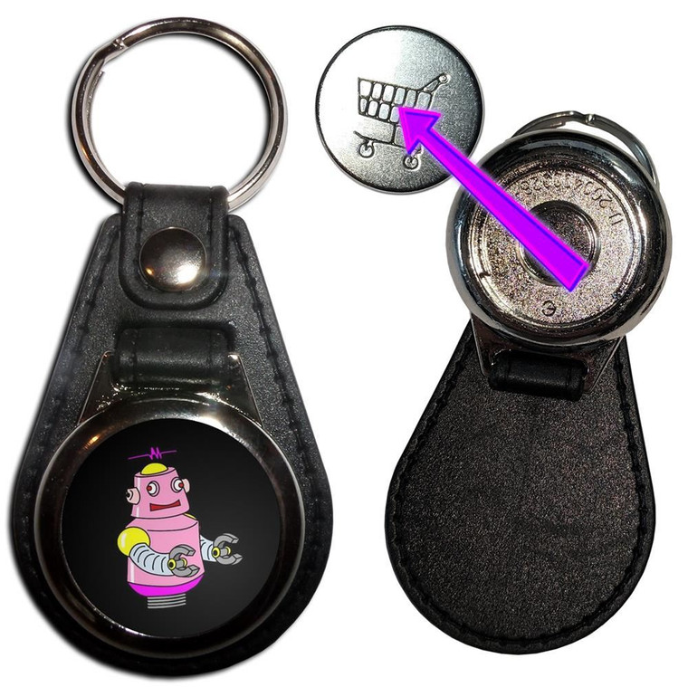 Black Girl Robot - Hidden £1/€1 Shopping Token Medallion Key Ring