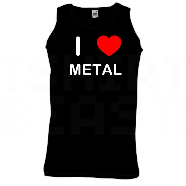 I Love Heart Metal - Quality Printed Cotton Gym Vest