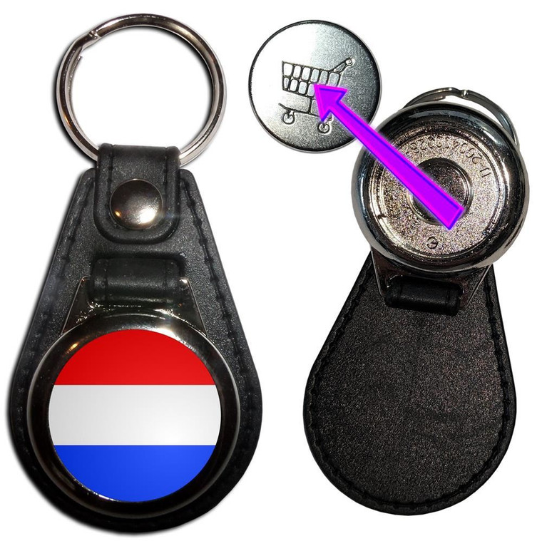 Holland Flag - Hidden £1/€1 Shopping Token Medallion Key Ring