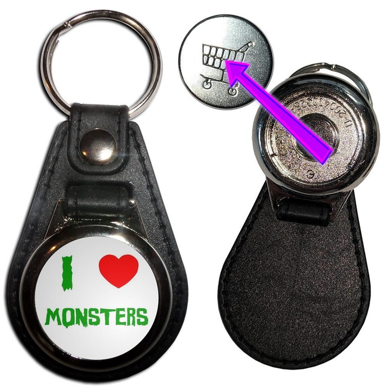 I Love Heart Monsters - Hidden £1/€1 Shopping Token Medallion Key Ring
