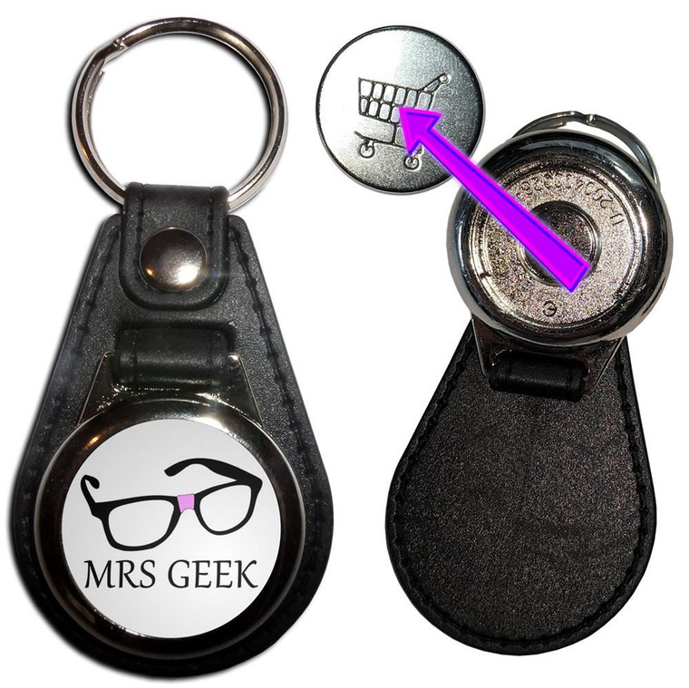 Mrs Geek - Hidden £1/€1 Shopping Token Medallion Key Ring