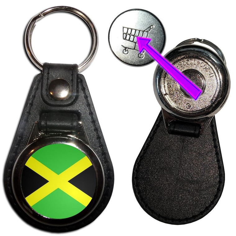 Jamaica Flag - Hidden £1/€1 Shopping Token Medallion Key Ring