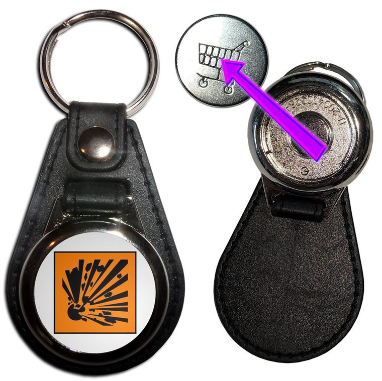 Explosives - Hidden £1/€1 Shopping Token Medallion Key Ring