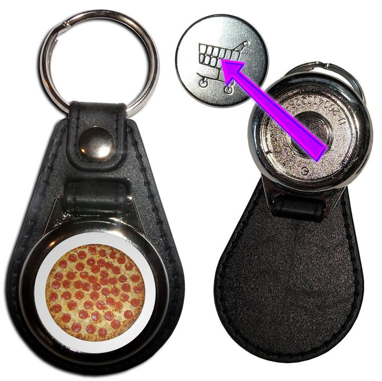 Pepperoni Pizza - Hidden £1/€1 Shopping Token Medallion Key Ring