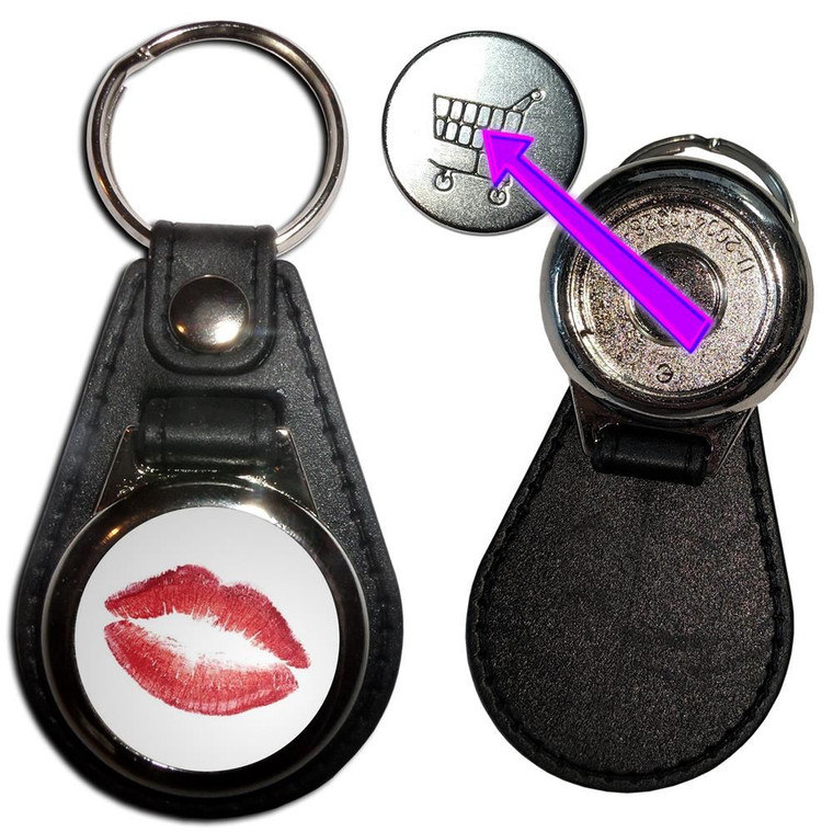Lips - Hidden £1/€1 Shopping Token Medallion Key Ring