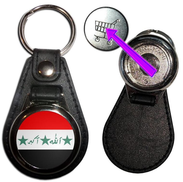 Iraq Flag - Hidden £1/€1 Shopping Token Medallion Key Ring