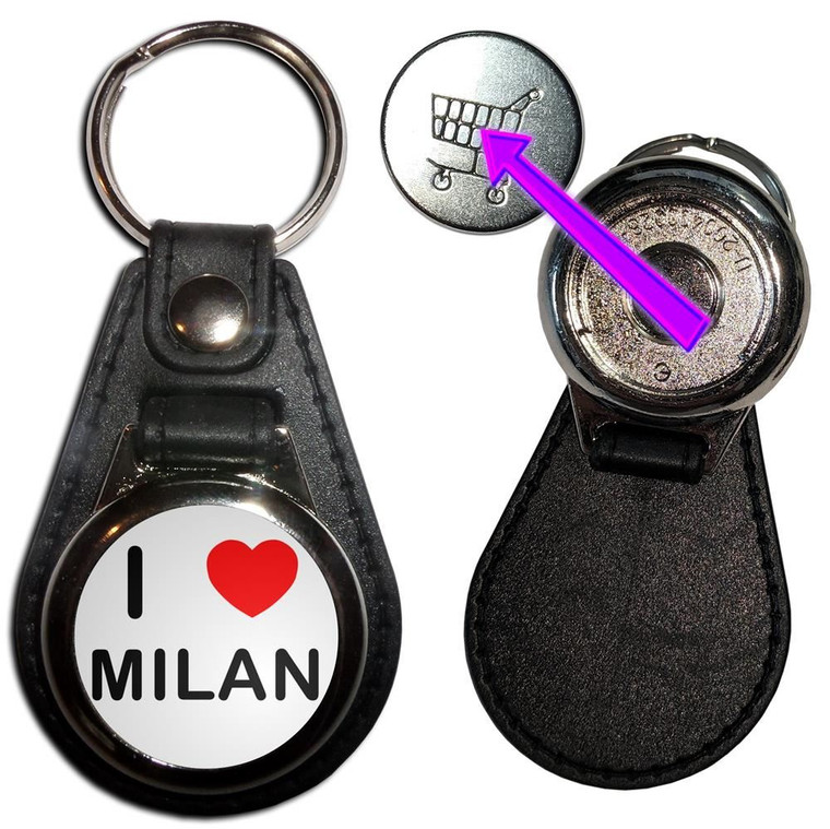 I Love Milan - Hidden £1/€1 Shopping Token Medallion Key Ring